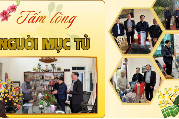 Tấm lòng người Mục Tử - Đức Cha Đa Minh thăm và chúc tết quý cha hưu dưỡng tại quê nhà.