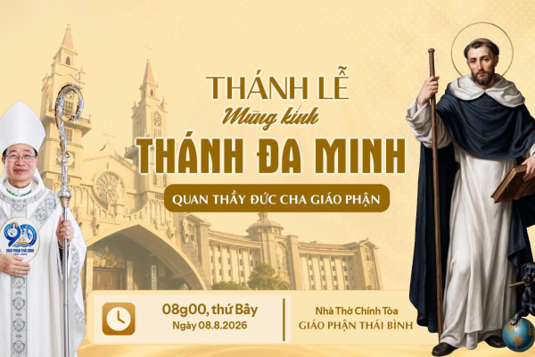 Trực tiếp: Thánh lễ mừng kính Thánh Đa Minh - Quan Thầy Đức cha Đa Minh Đặng Văn Cầu, Giám mục Chính Toà Giáo phận Thái Bình; ngày hành hương của Huynh đoàn Dòng Ba Đa Minh Giáo phận