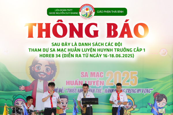 Liên Đoàn TNTT Giuse Khang: Danh sách SMS tham dự Sa Mạc huấn luyện Huynh trưởng Horeb 34