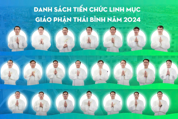 Danh Sách Tiến Chức Linh Mục Giáo Phận Thái Bình Năm 2024