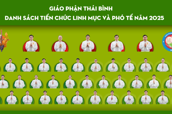 Danh sách Tiến chức Linh mục và Phó tế Giáo phận Thái Bình năm 2025
