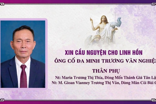 Cáo phó: Ông Cố Đa Minh Trương Văn Nghiệm