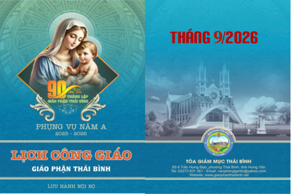 Lịch Công Giáo - Giáo phận Thái Bình. Tháng 9/2026